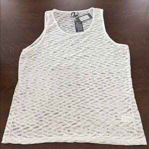 Steele stretch gossamer Lace Men’s Tank Top size Large. New With Tags.